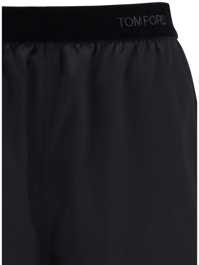 Tom Ford Tom Ford Black Silk Bermuda Shorts Zwart