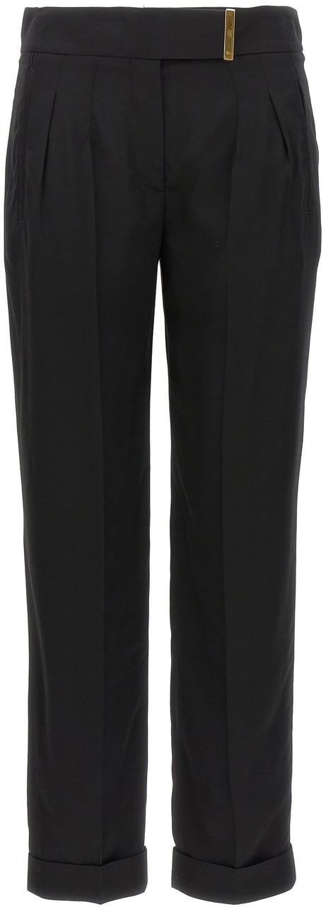 Tom Ford Black Viscose Dress Pants Zwart