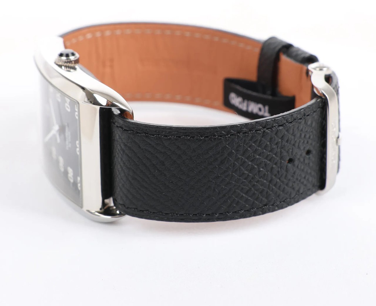 Tom Ford Tom Ford N.001 TFT001003 00276 SS & Leather QZ Watch with Black Dial Zwart