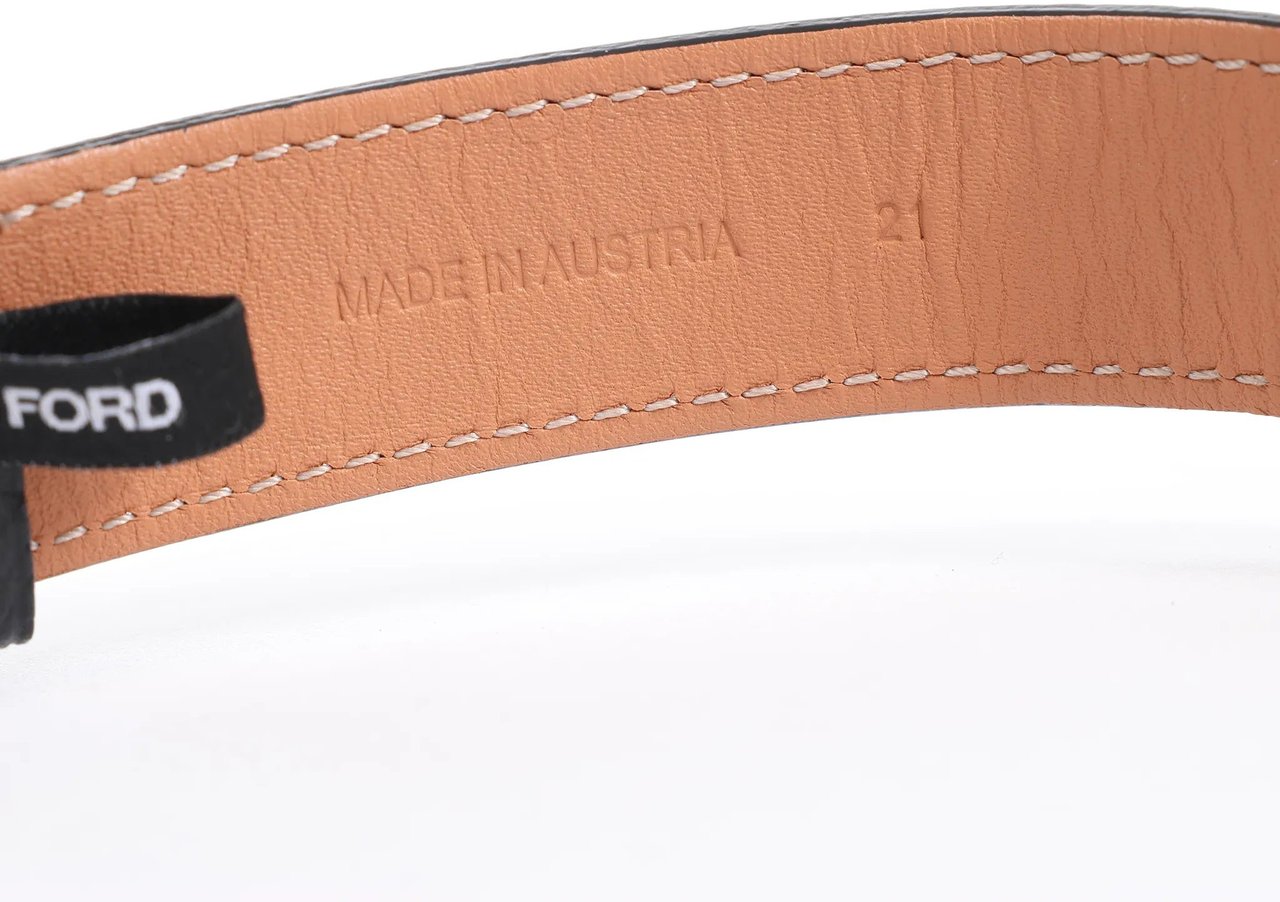 Tom Ford Tom Ford N.001 TFT001003 00276 SS & Leather QZ Watch with Black Dial Zwart