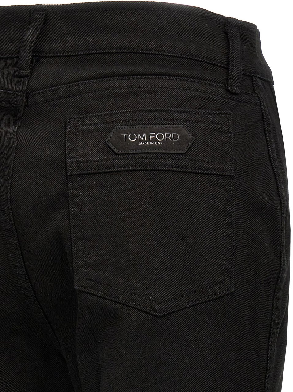 Tom Ford Black Cotton Flared Jeans Zwart