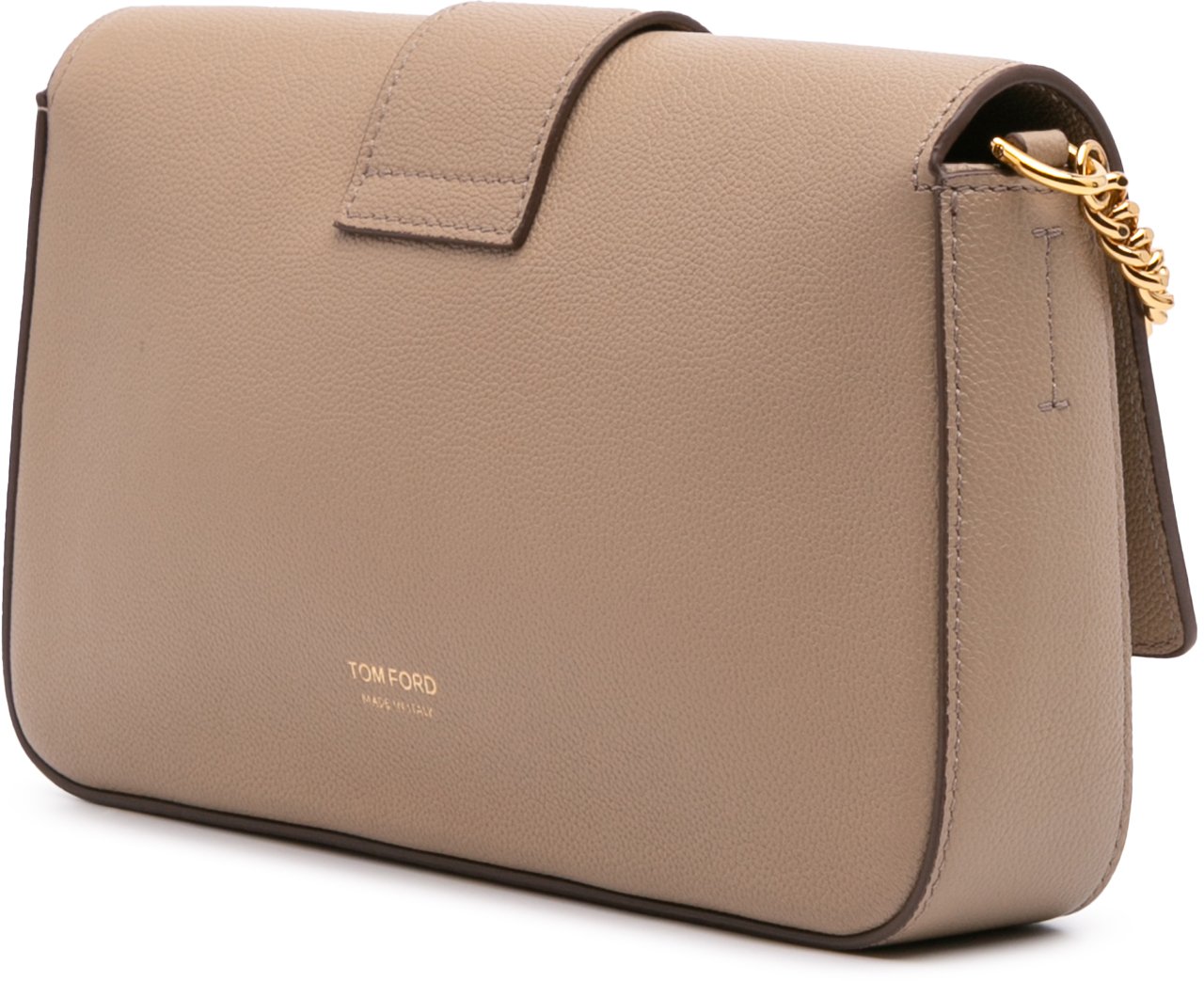 Tom Ford Grained Calfskin TF Flap Crossbody Bruin