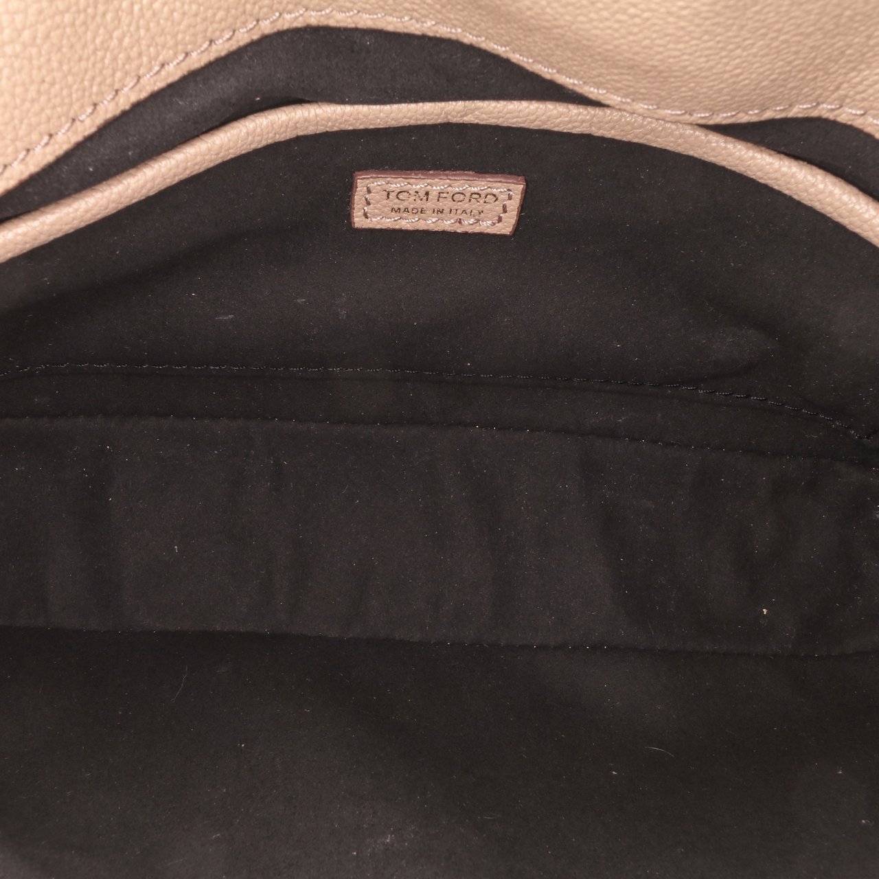 Tom Ford Grained Calfskin TF Flap Crossbody Bruin