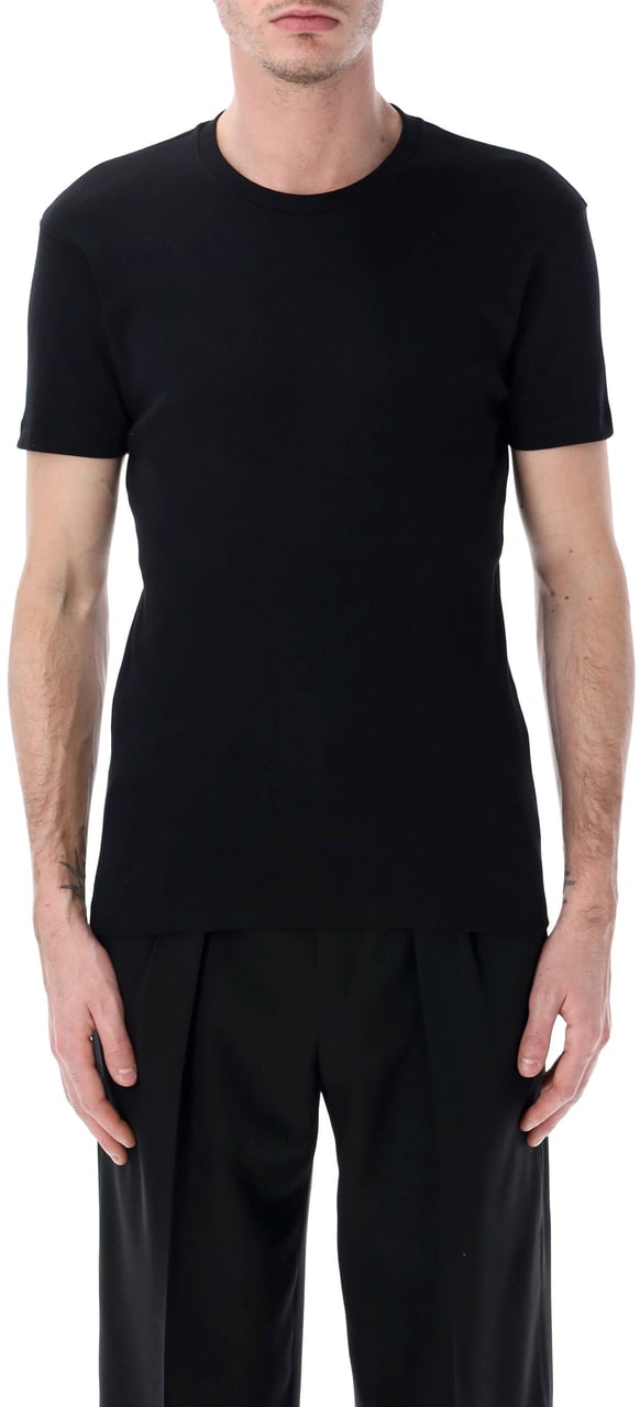 Tom Ford Short Sleeve Tee Perforated Nero Zwart