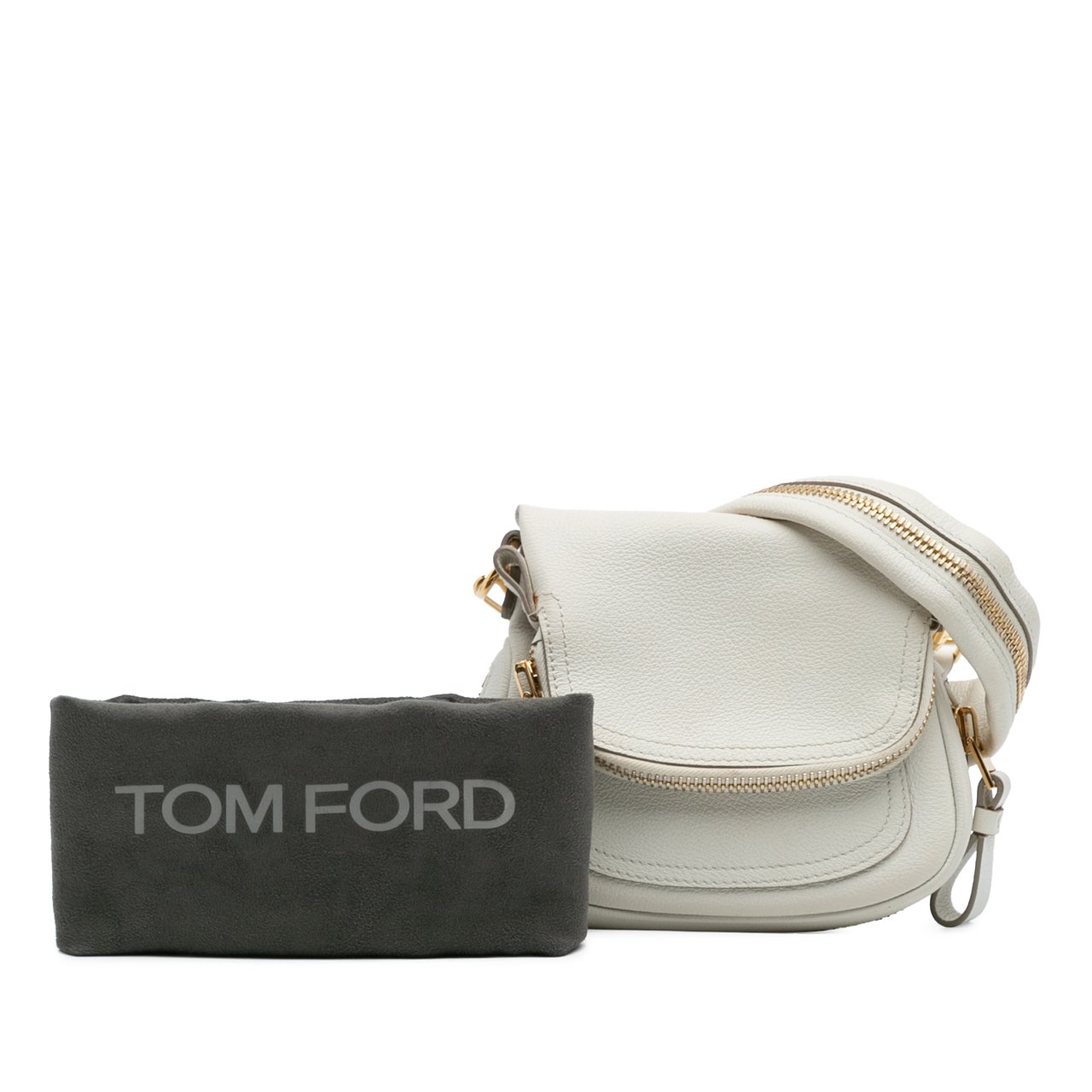 Tom Ford Mini Calfskin Jennifer Crossbody Wit