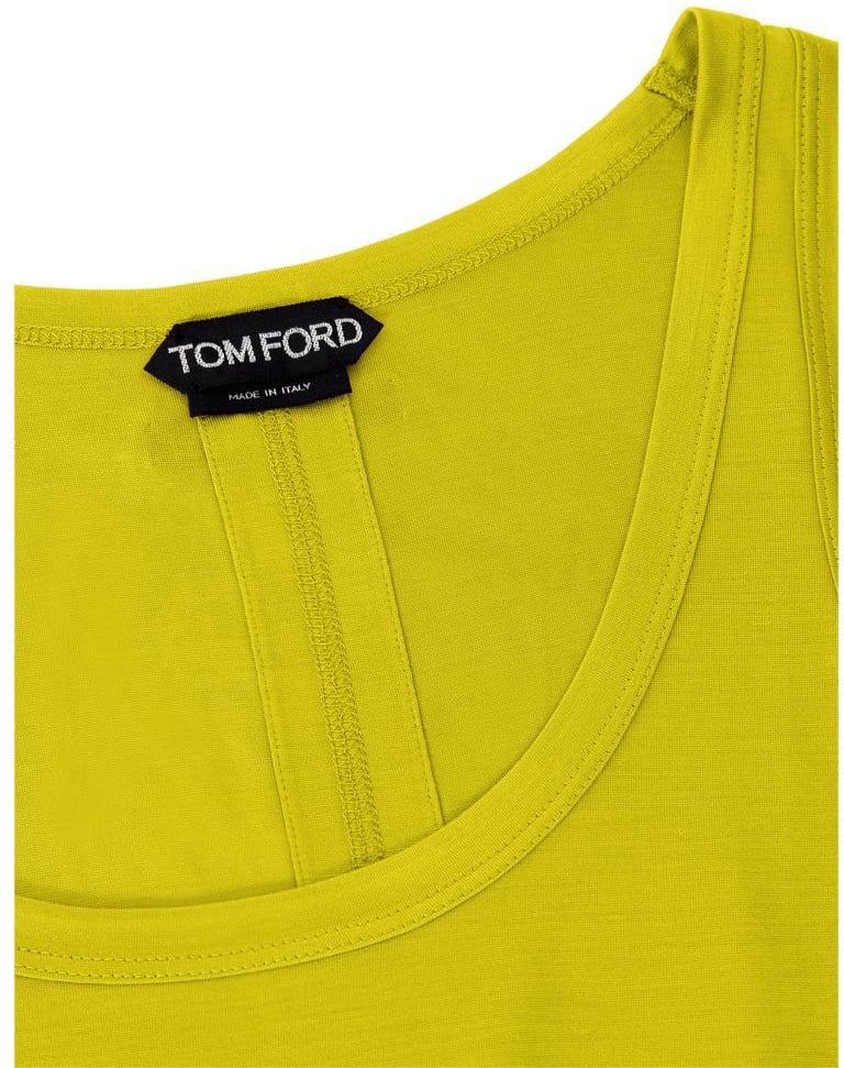 Tom Ford Yellow Silk Tank Top Geel