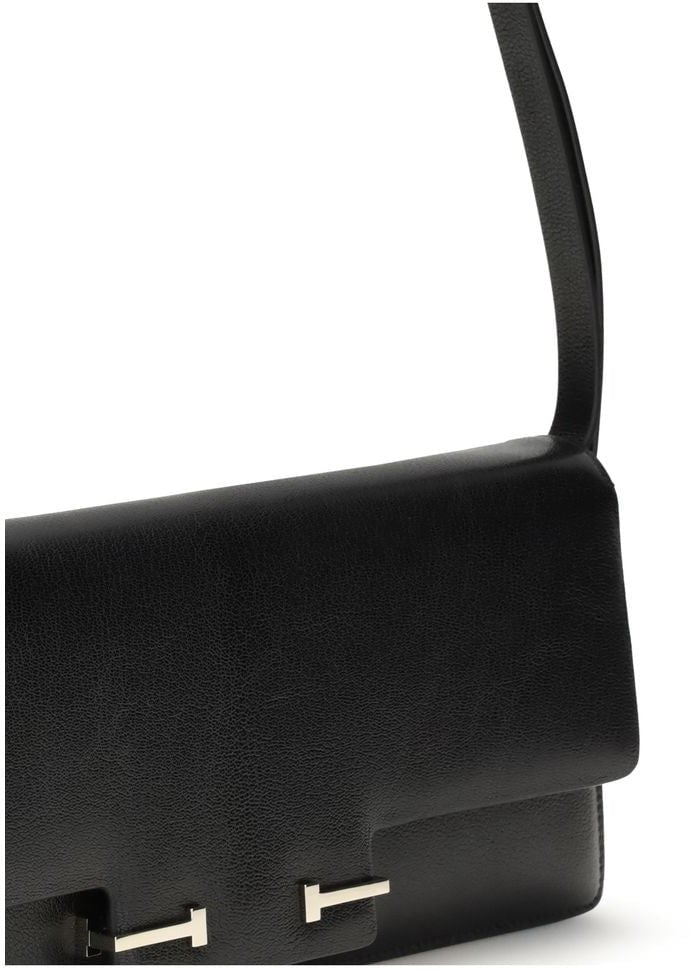 Tom Ford Tom Ford Black Calf Leather Bos Taurus Shoulder Bag Zwart