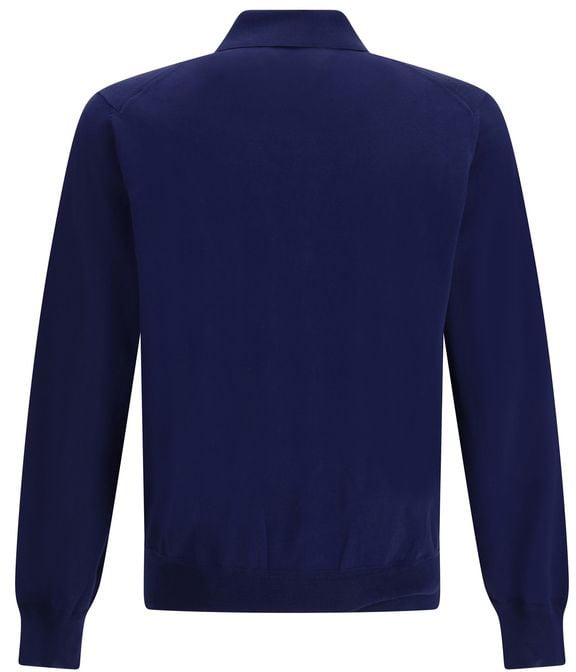 Tom Ford Blue Cotton Polo Shirt Blauw