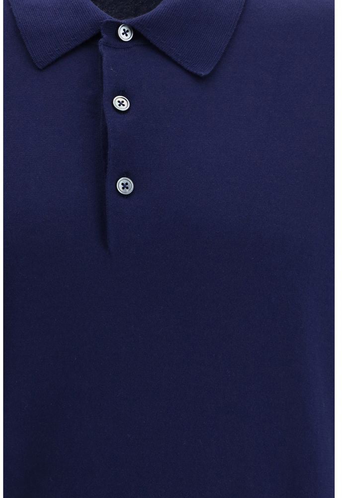Tom Ford Blue Cotton Polo Shirt Blauw