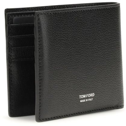 Tom Ford Tom Ford Black Calf Leather Bos Taurus Wallet Zwart