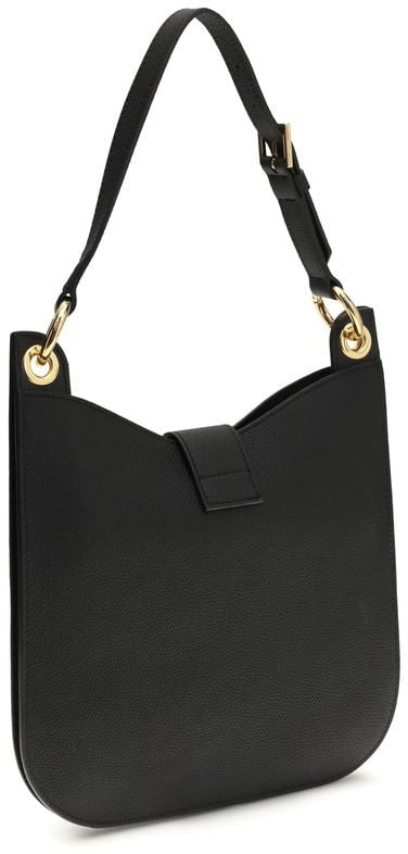 Tom Ford Tom Ford Black Calf Leather Bos Taurus Shoulder Bag Zwart