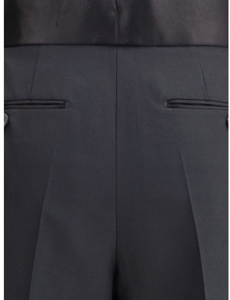 Tom Ford Black Silk Dress Pants Zwart