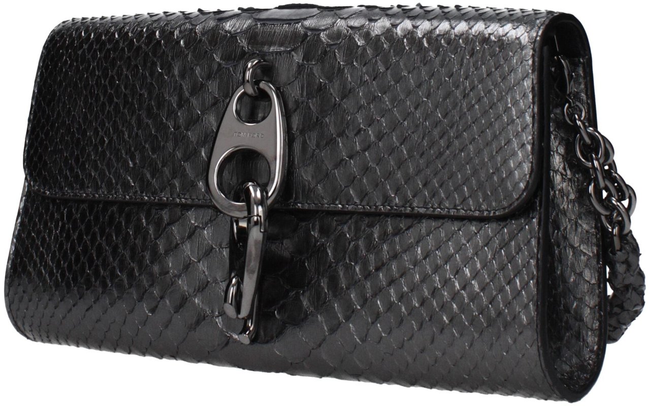 Tom Ford Tom Ford Gray Skin Clutch Bag Grijs