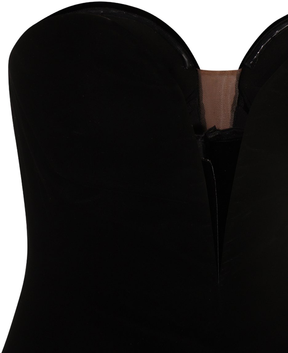 Tom Ford Strapless Black Midi Dress with Sweetheart Neckline Zwart