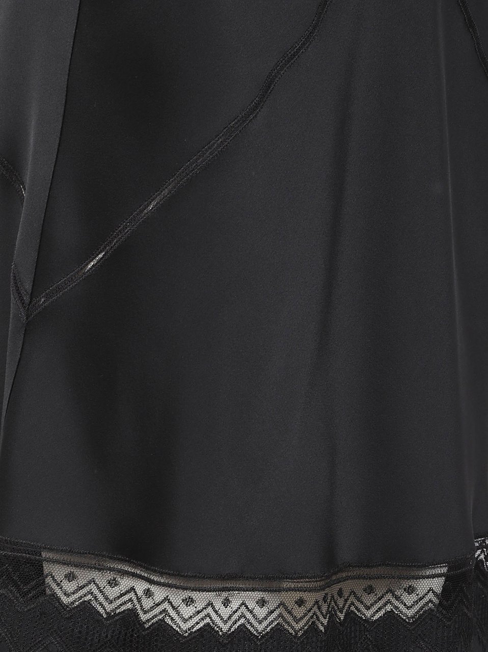 Tom Ford Black V-Neck Dress with Delicate Lace Trim Zwart