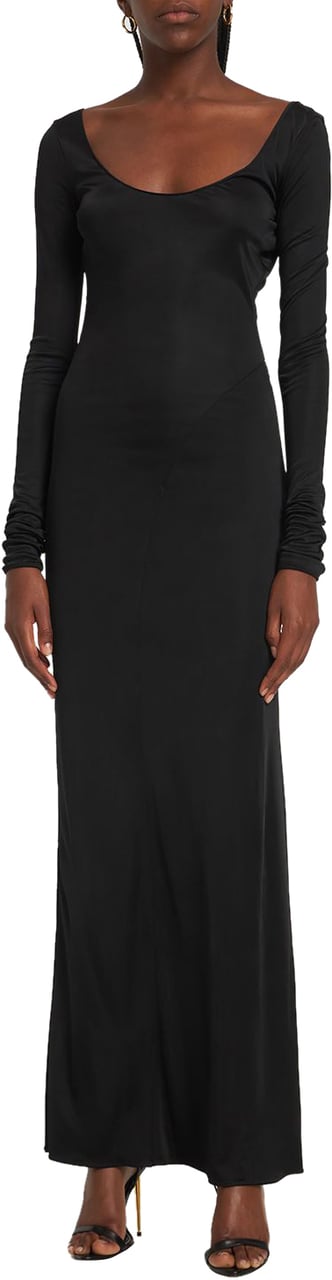 Tom Ford Long fitted dress in elegant black fabric Zwart