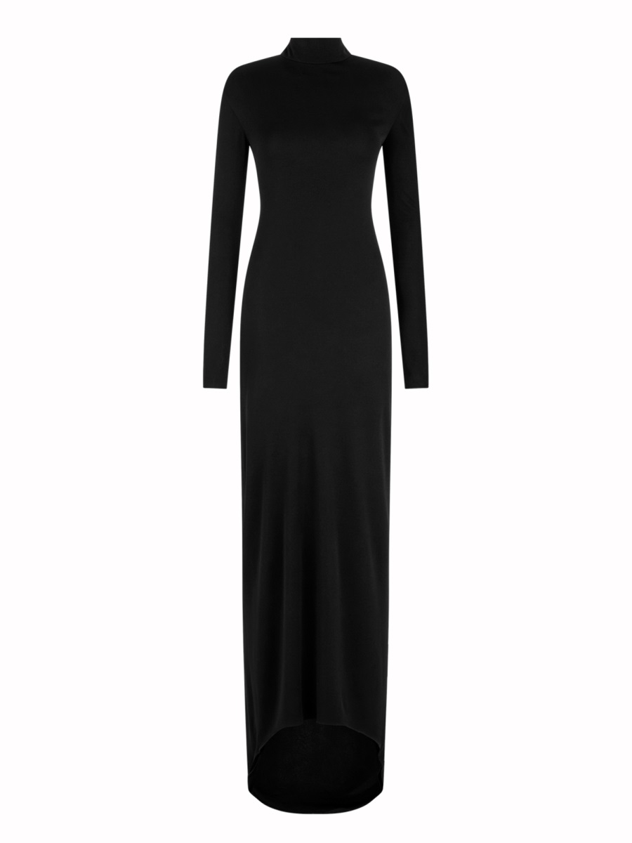 Tom Ford Asymmetrical Viscose Open Back Evening Dress Zwart