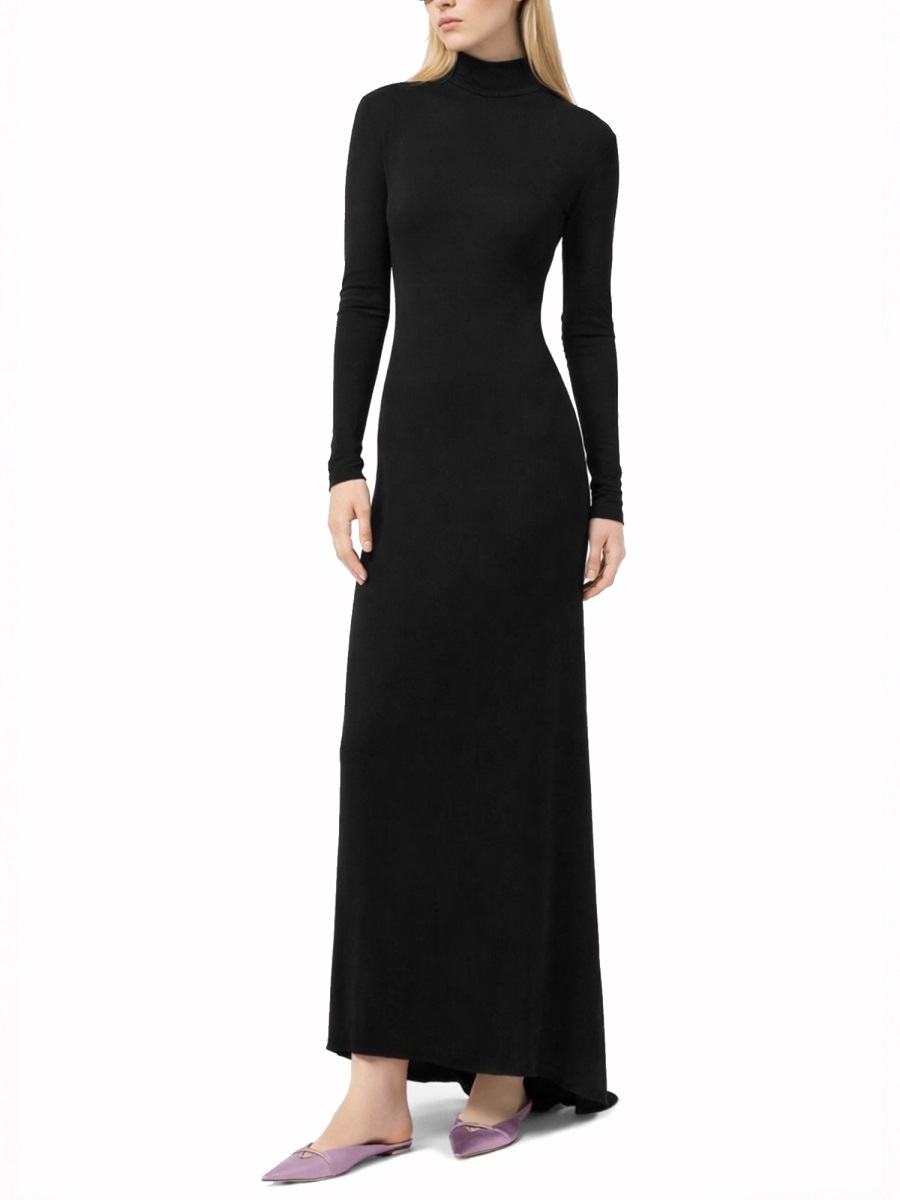 Tom Ford Asymmetrical Viscose Open Back Evening Dress Zwart