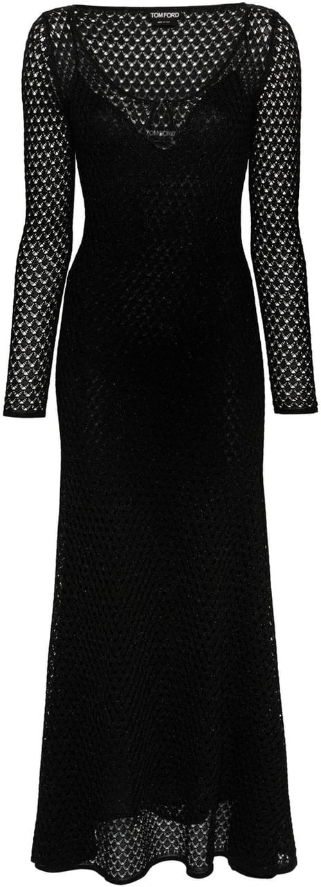 Tom Ford Tom Ford Lurex Crochet Maxi Dress Zwart