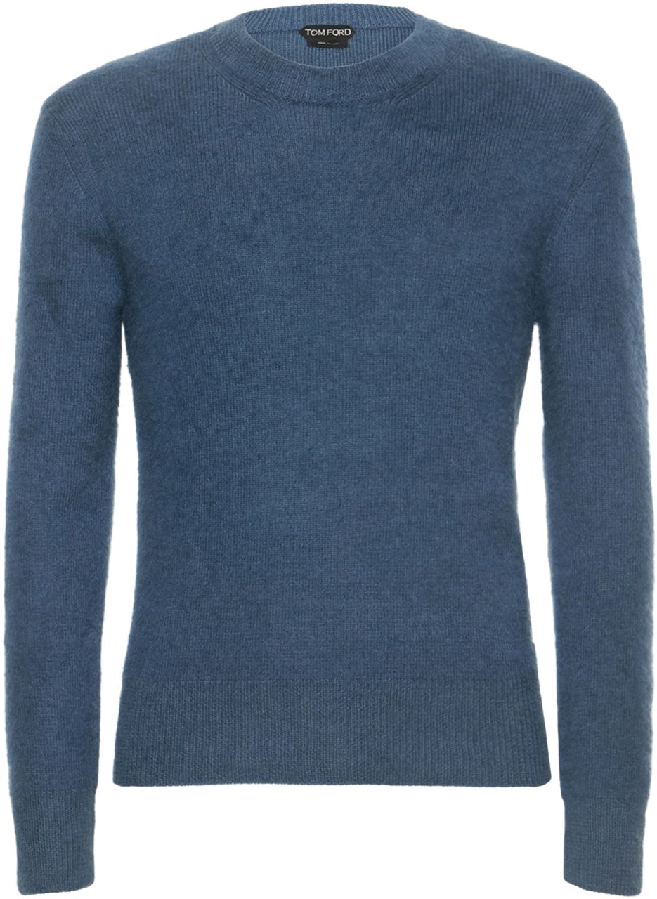 Tom Ford Elegant blue sweater with long sleeves Blauw