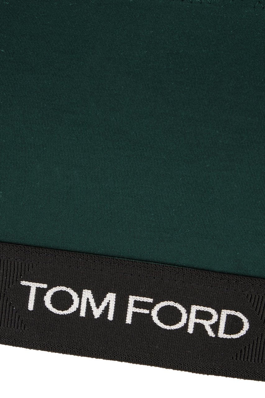 Tom Ford Bottle green stretch modal bandeau bra Groen