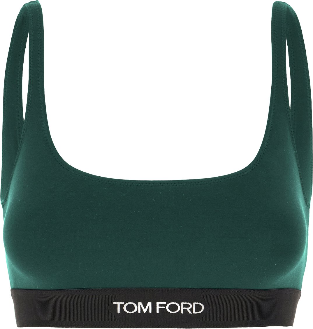 Tom Ford Bottle green stretch modal bandeau bra Groen