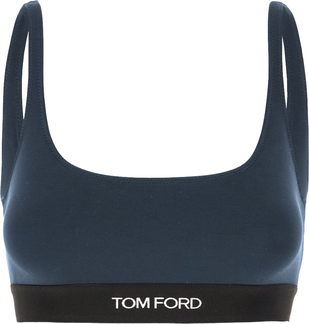 Tom Ford Petrol blue stretch modal bandeau bra Blauw