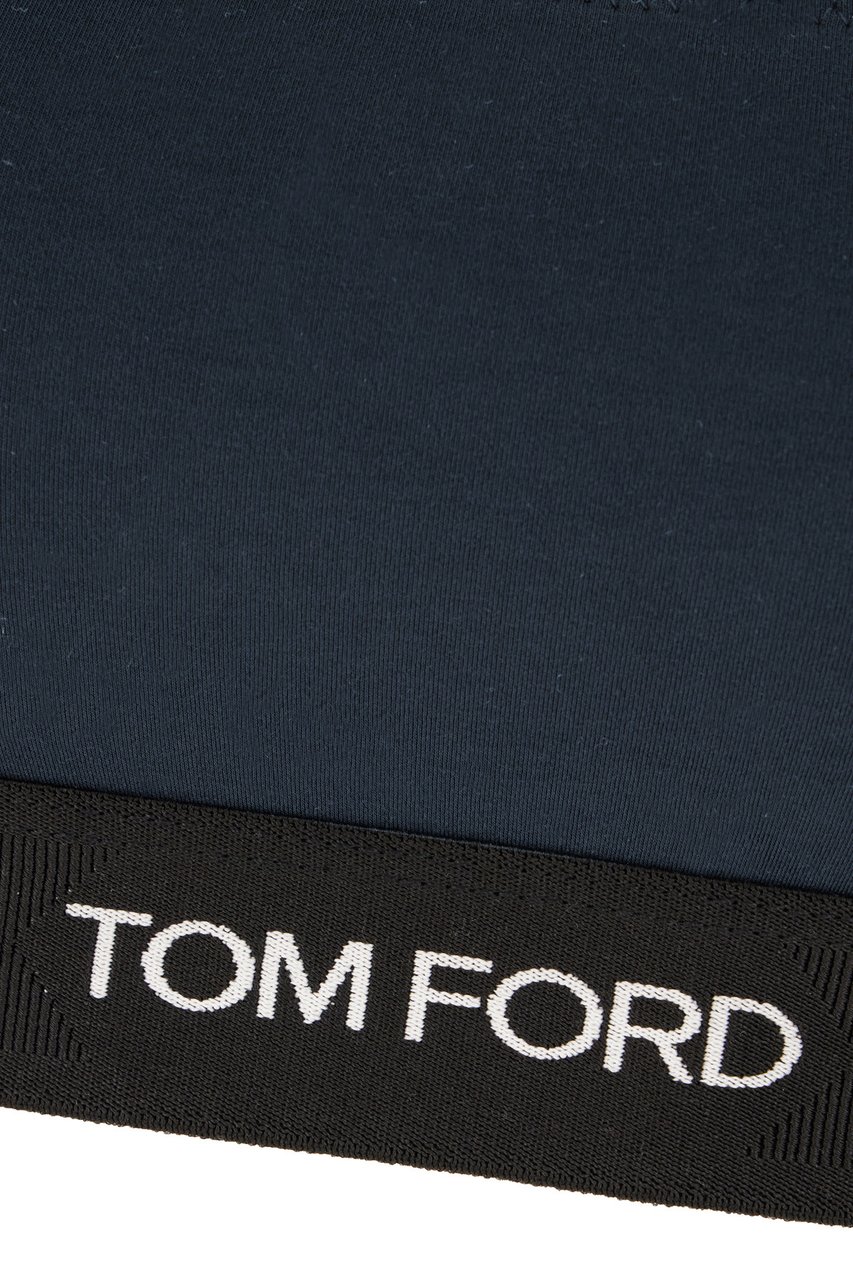 Tom Ford Petrol blue stretch modal bandeau bra Blauw