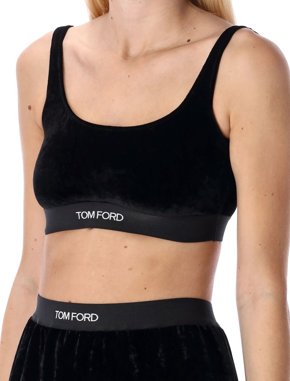 Tom Ford Bralette Velour Nero Zwart