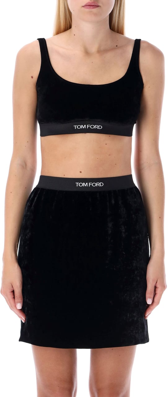 Tom Ford Bralette Velour Nero Zwart