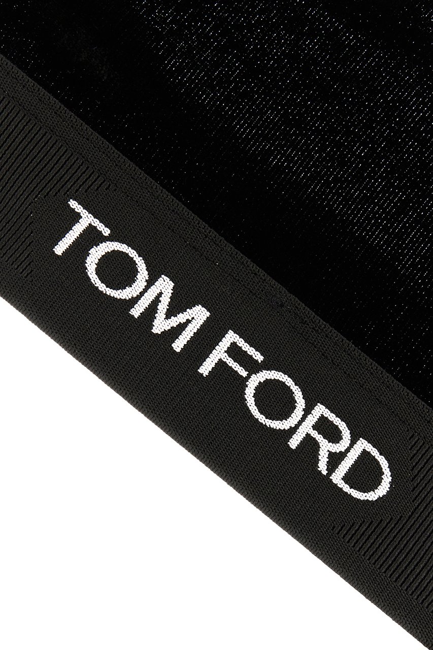 Tom Ford Tom Ford Black stretch chenille crop top Zwart