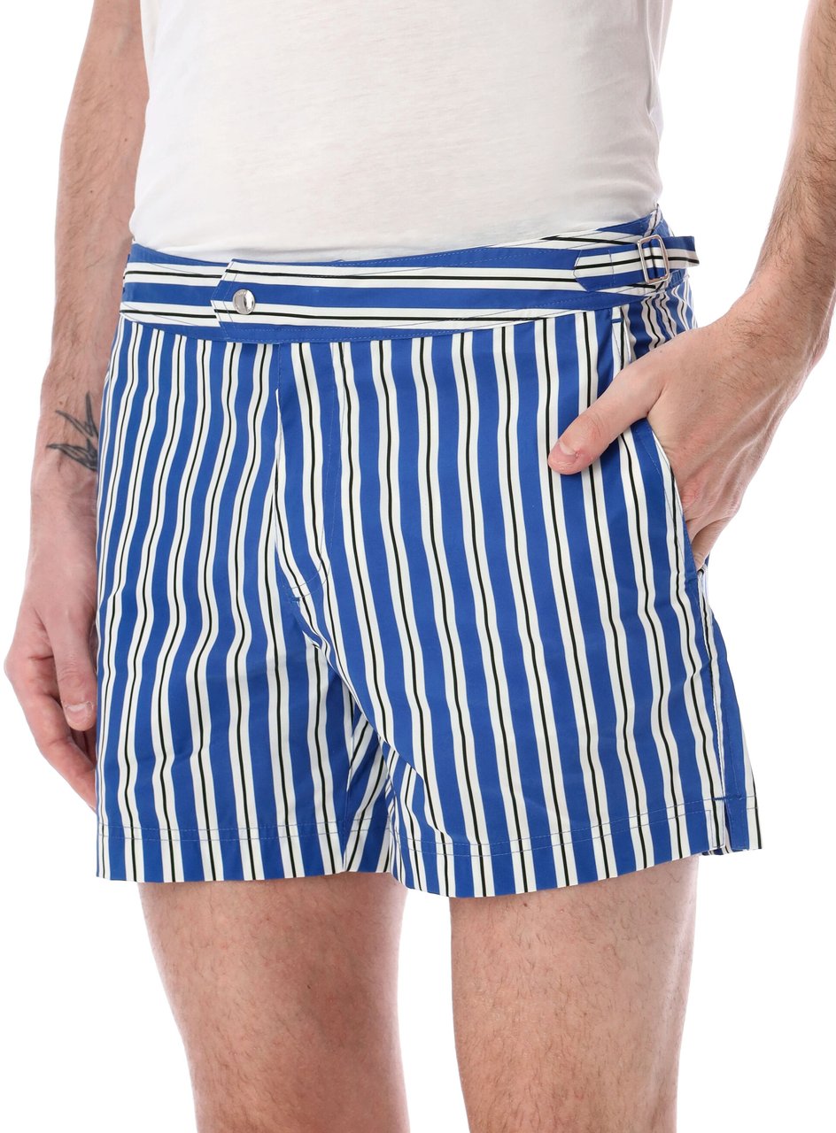 Tom Ford Regimental Stripe Swim Short Blu Blauw