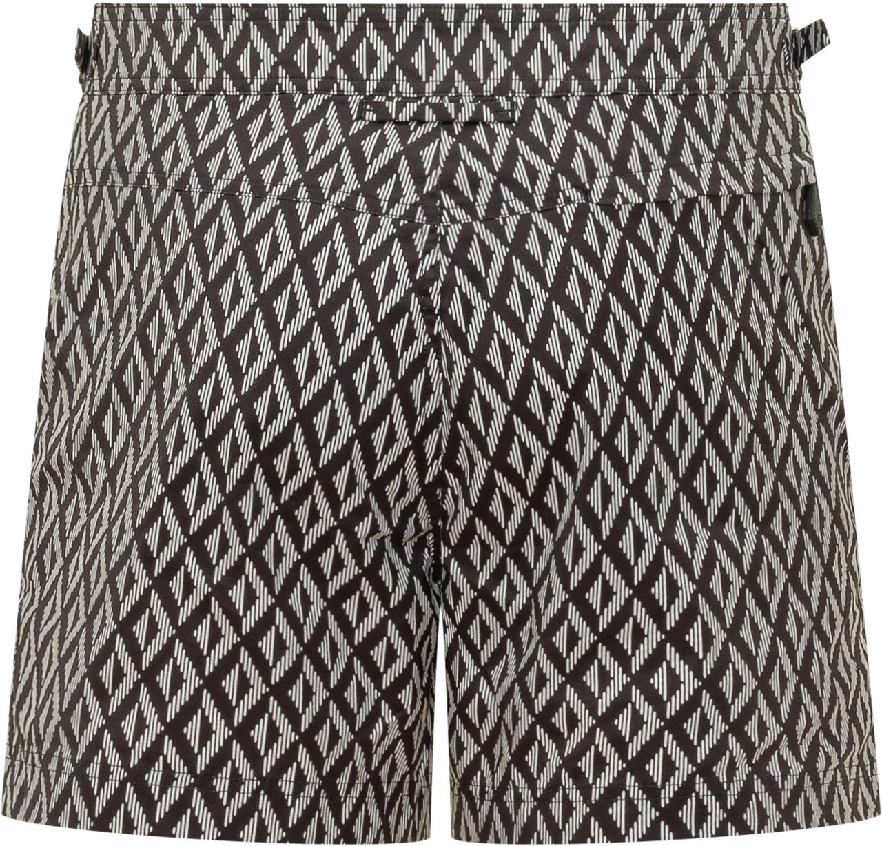 Tom Ford Poplin WR Swim Short con Stampa Geometrica Donkergrijs