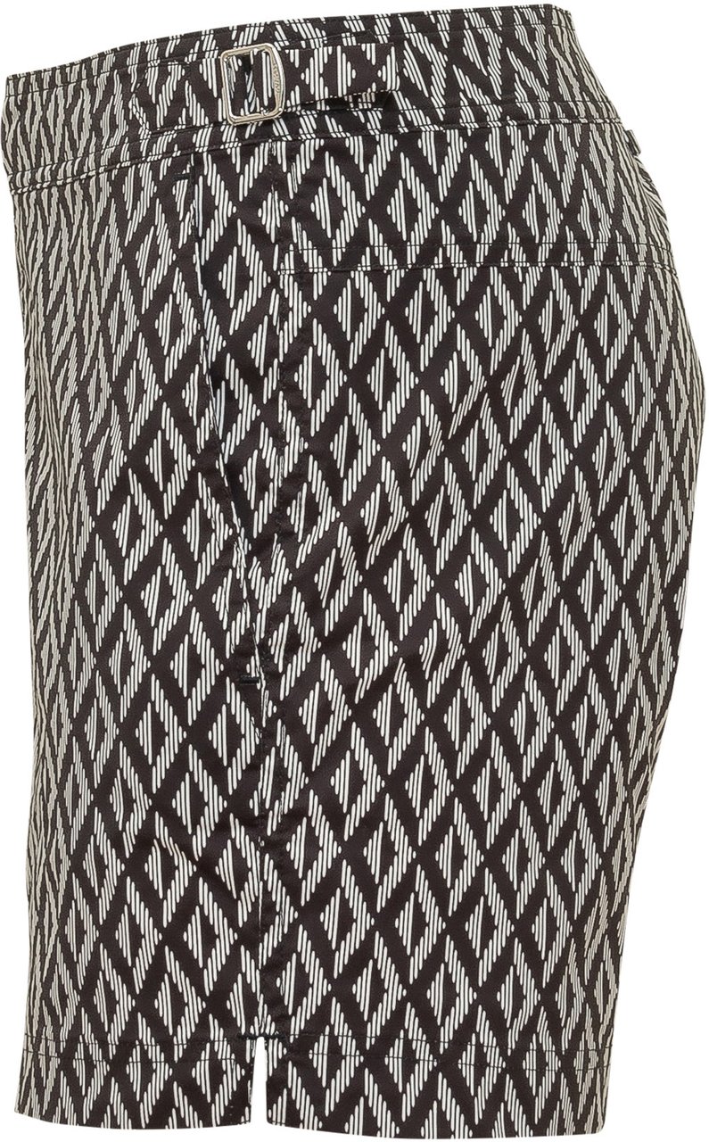 Tom Ford Poplin WR Swim Short con Stampa Geometrica Donkergrijs