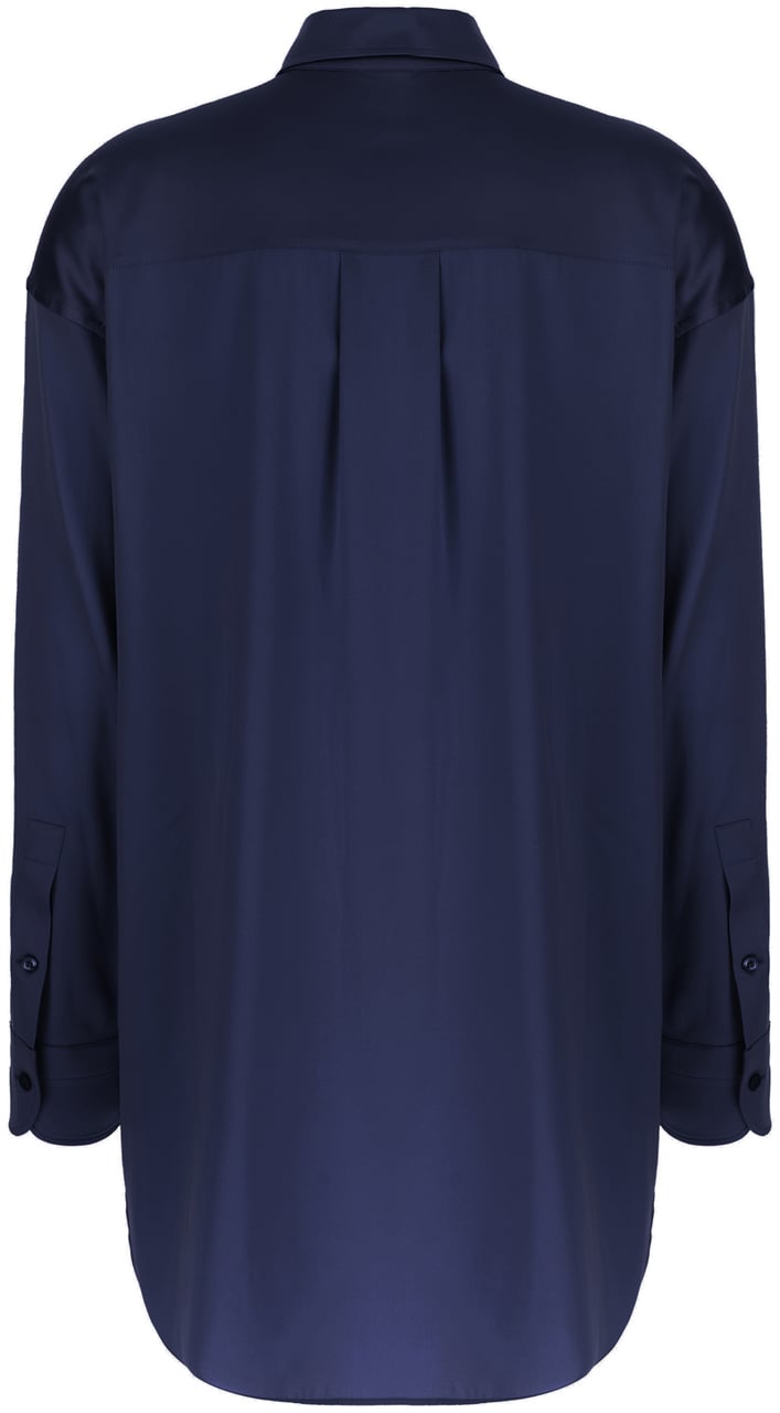 Tom Ford Tom Ford Navy blue stretch silk shirt Blauw