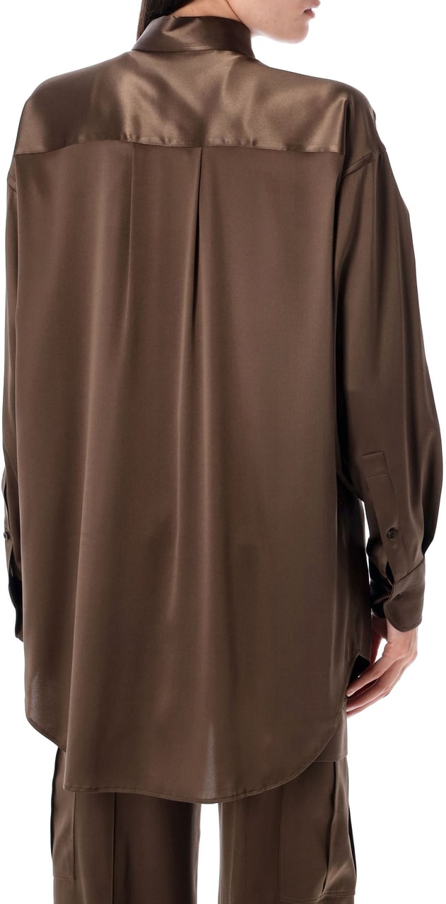 Tom Ford Shirt Silk Satin Marrone Bruin