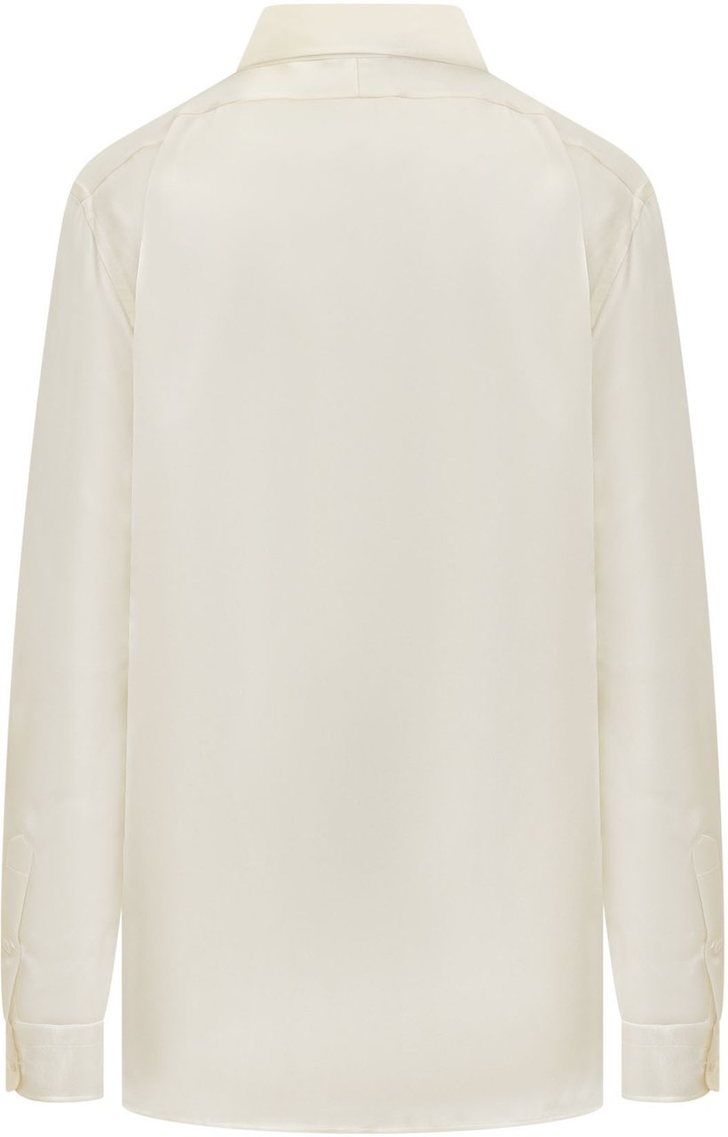 Tom Ford Camicia in Seta con Dettaglio Plissettato Geel