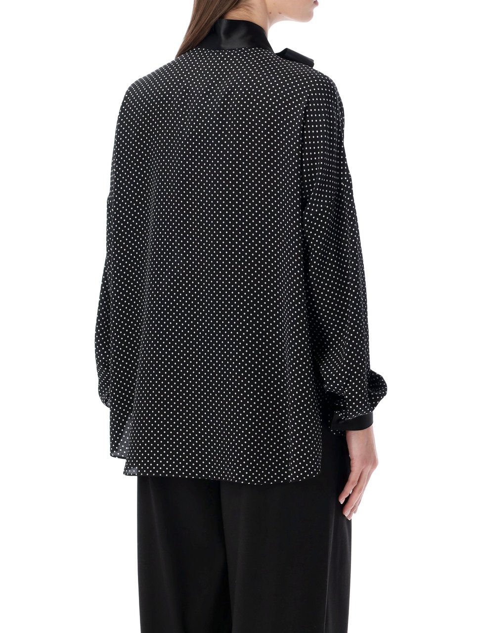 Tom Ford Silk Shirt Pois Black Off White Zwart