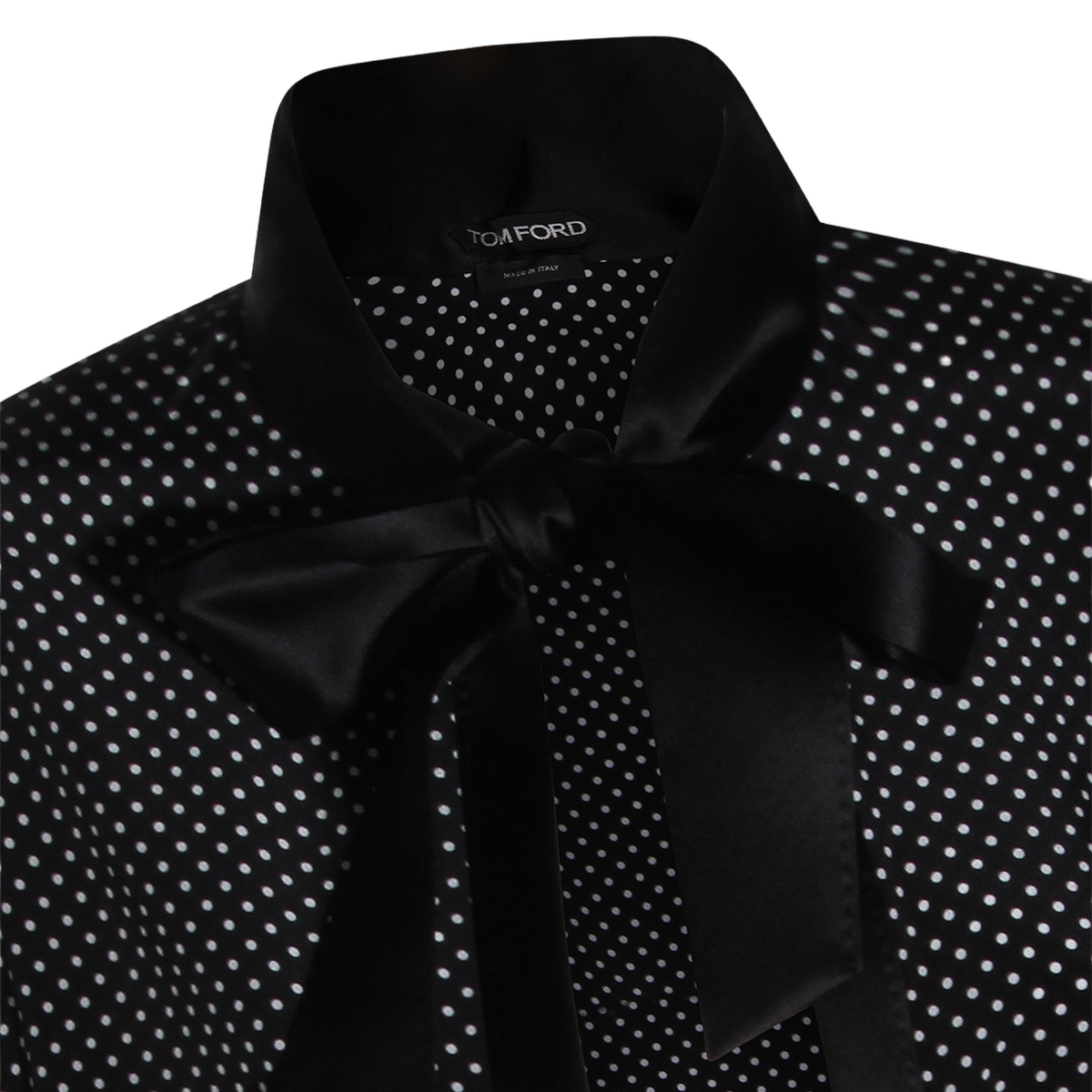 Tom Ford Polka Dot Long-Sleeve Blouse Zwart