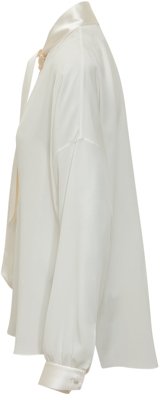 Tom Ford Silk Crepe Tunic Top Wit