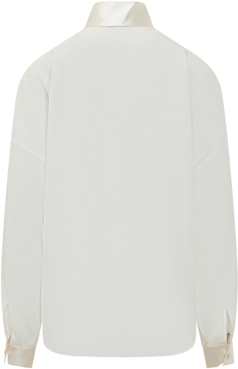 Tom Ford Silk Crepe Tunic Top Wit