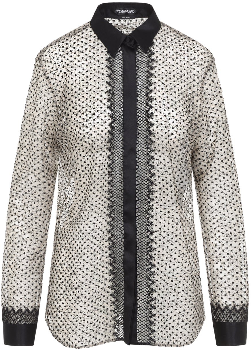 Tom Ford Tom Ford Flock Polka Dot Shirt Divers