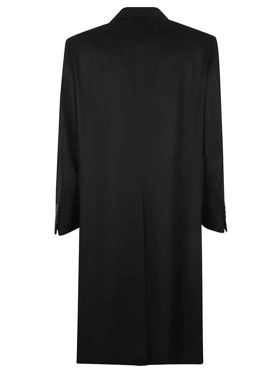 Tom Ford Double-Breasted Wool Coat with Wide Lapels Zwart