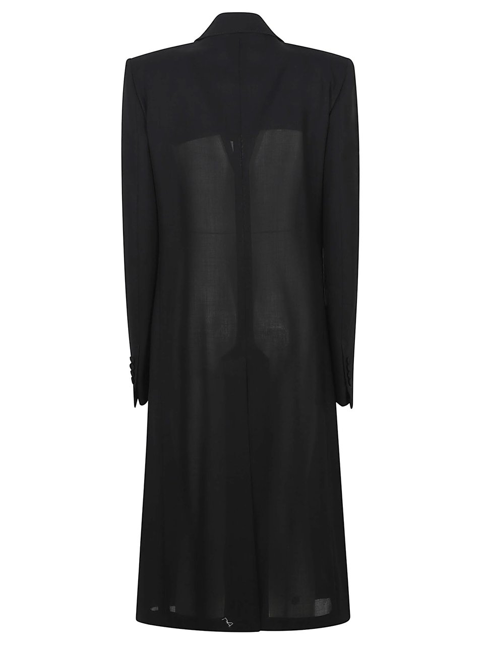 Tom Ford Black Wool Double-Breasted Coat Zwart