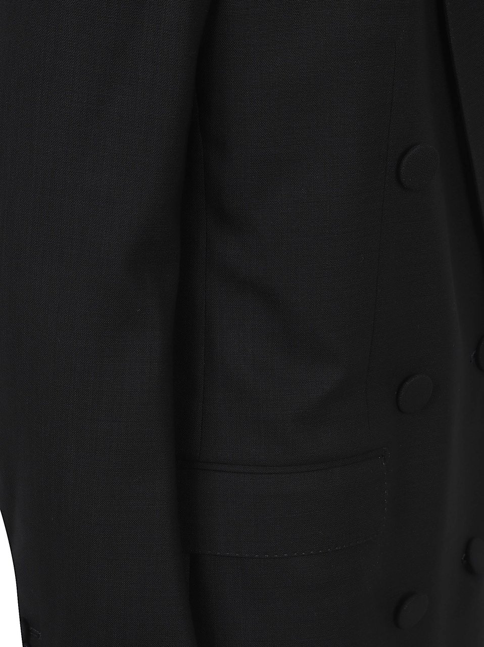 Tom Ford Black Wool Double-Breasted Coat Zwart