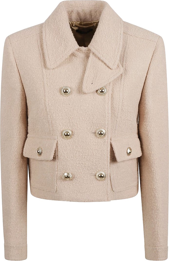 Tom Ford Double-Breasted Jacket With Gold Buttons Neutraal