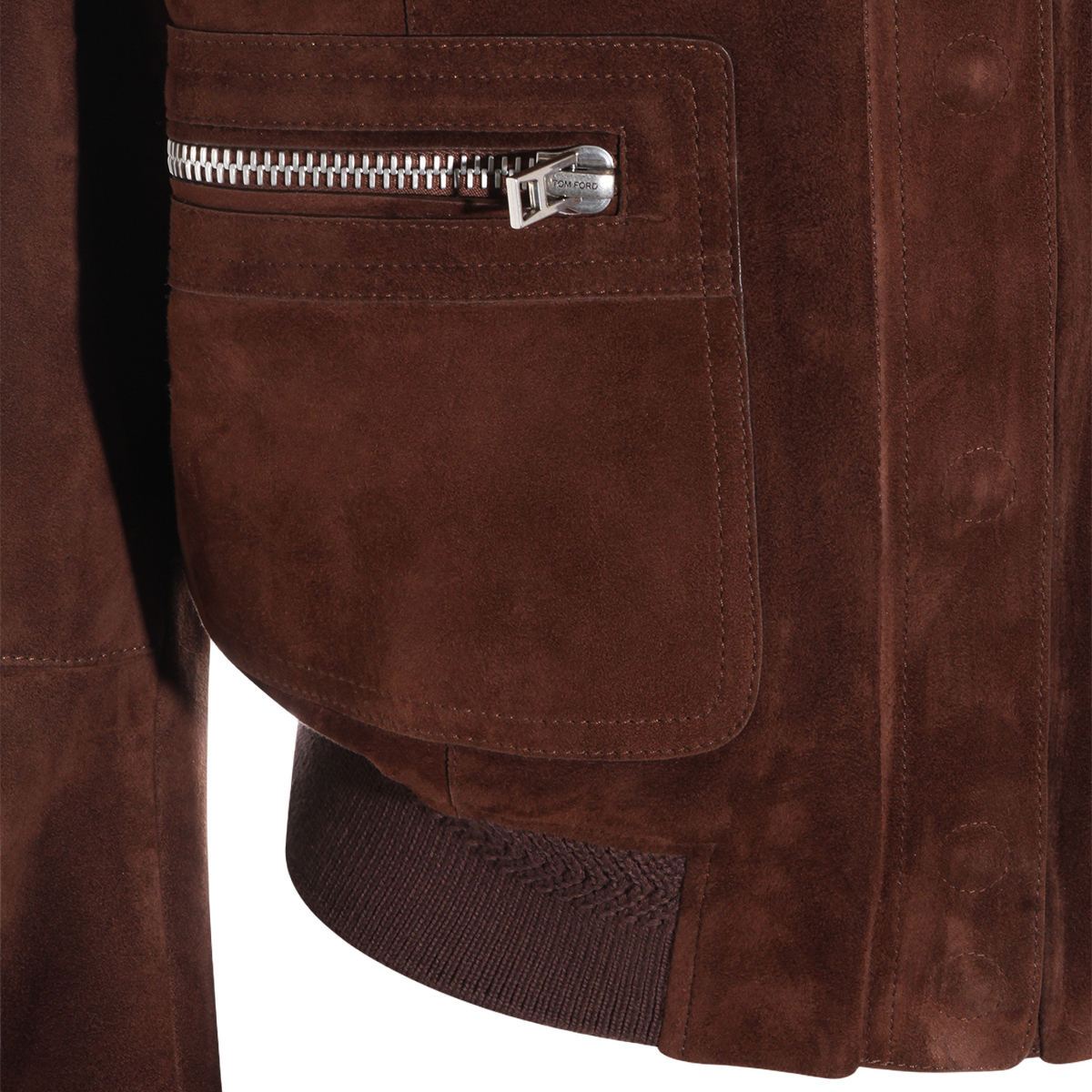 Tom Ford Brown Suede Cropped Jacket Bruin