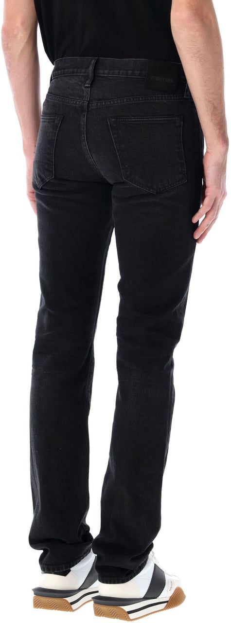 Tom Ford Straight Fit Denijm Rid And Repaired Nero Zwart
