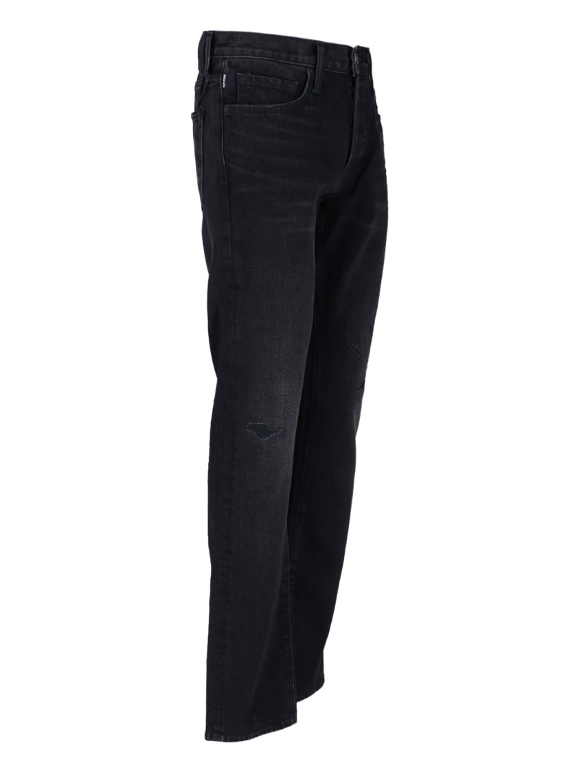 Tom Ford Logo Straight Jeans – Black Zwart
