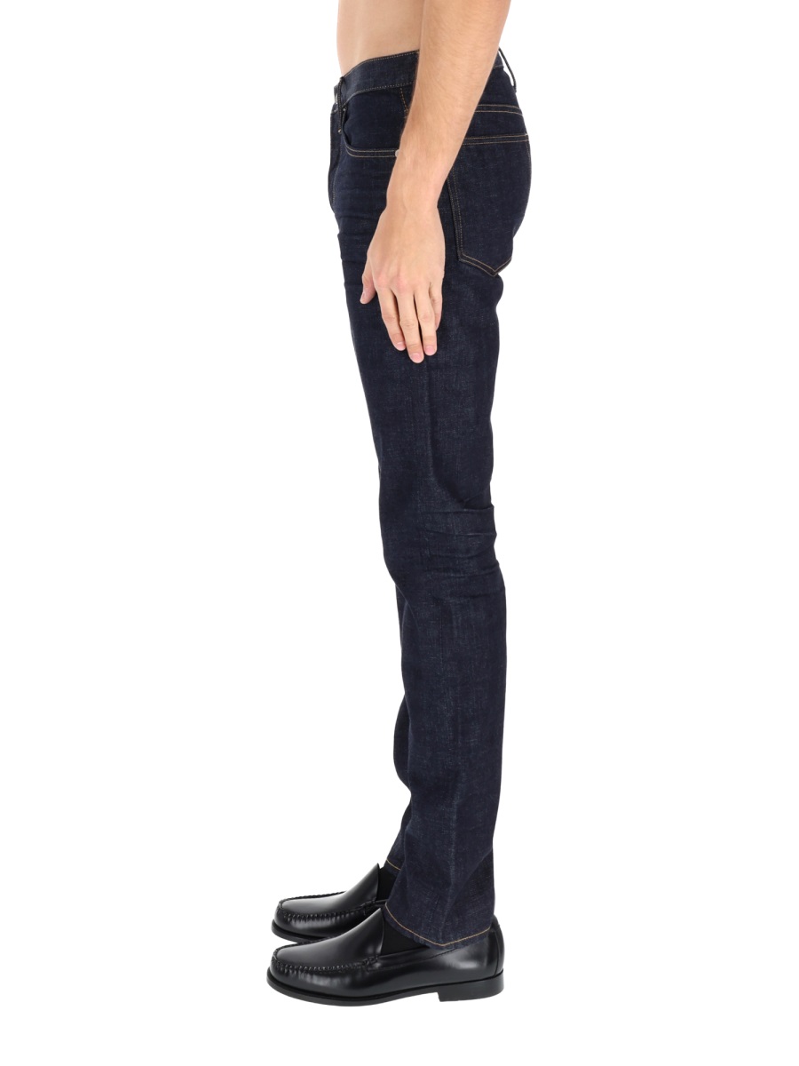 Tom Ford Dark Indigo Moleskin Straight-Leg Jeans Zwart
